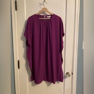 Halston pink draped knee length dress